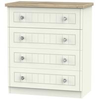 Rome Bordeaux Oak with Cream Ash Chest of Drawer - 4 Drawer