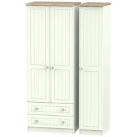 rome bordeaux oak with porcelain ash triple wardrobe tall with 2 drawe ...