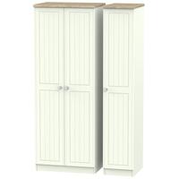 rome bordeaux oak with porcelain ash triple wardrobe tall plain