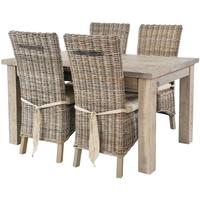 Rovico Altash Extending Dining Set with 4 Maya Grey Wash Chairs