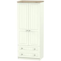 rome bordeaux oak with porcelain ash wardrobe 2ft 6in 2 drawer