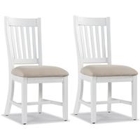 rovico walworth slatted back dining chair with neutral seat pad pair