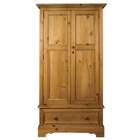 Rossendale Pine Wardrobe - Single 2 Doors 1 Drawer