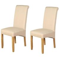 royal beige dining chair pair