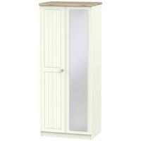 Rome Bordeaux Oak with Porcelain Ash Wardrobe - 2ft 6in with Mirror