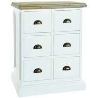 Rovico Walworth White Brush 6 Chest of Drawer