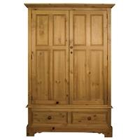 rossendale pine wardrobe double 2 doors 2 drawers