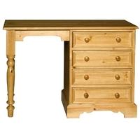 rossendale pine dressing table single pedestal 4 drawers