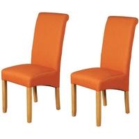 royal orange dining chair pair