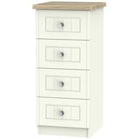 Rome Bordeaux Oak with Cream Ash Chest of Drawer - 4 Drawer Locker