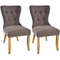 rovico adelf button back tiara grey fabric dining chair pair