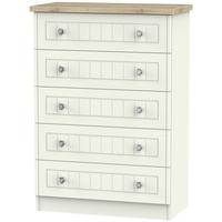 Rome Bordeaux Oak with Cream Ash Chest of Drawer - 5 Drawer