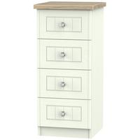 Rome Bordeaux Oak with Porcelain Ash Chest of Drawer - 4 Drawer Locker