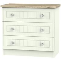 Rome Bordeaux Oak with Porcelain Ash Chest of Drawer - 3 Drawer