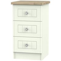 Rome Bordeaux Oak with Porcelain Ash Bedside Cabinet - 3 Drawer Locker