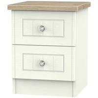 Rome Bordeaux Oak with Porcelain Ash Bedside Cabinet - 2 Drawer Locker