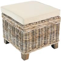 rovico mata rattan grey wash square storage stool