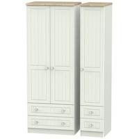 rome bordeaux oak with kaschmir ash triple wardrobe tall with drawer