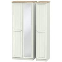 Rome Bordeaux Oak with Kaschmir Ash Triple Wardrobe - Tall with Mirror