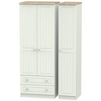 rome bordeaux oak with kaschmir ash triple wardrobe tall with 2 drawer