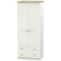 Rome Bordeaux Oak with Kaschmir Ash Wardrobe - 2ft 6in 2 Drawer