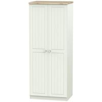 Rome Bordeaux Oak with Kaschmir Ash Wardrobe - 2ft 6in Plain