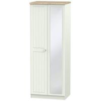 Rome Bordeaux Oak with Kaschmir Ash Wardrobe - Tall 2ft 6in with Mirror