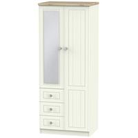 Rome Bordeaux Oak with Cream Ash Wardrobe - Combi