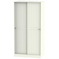 Rome Bordeaux Oak with Cream Ash Wardrobe Sliding - 100cm Wide