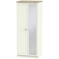 rome bordeaux oak with cream ash wardrobe 2ft 6in with mirror