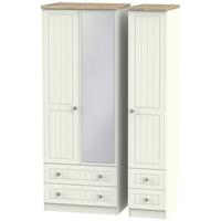 rome bordeaux oak with cream ash triple wardrobe tall with drawer and  ...