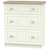 Rome Bordeaux Oak with Cream Ash Chest of Drawer - 3 Drawer Deep