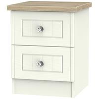 Rome Bordeaux Oak with Cream Ash Bedside Cabinet - 2 Drawer Locker