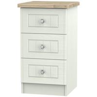 Rome Bordeaux Oak with Kaschmir Ash Bedside Cabinet - 3 Drawer Locker