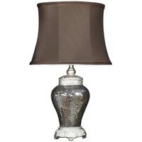 Rogue Bronze Sparkle Mosaic Antique Silver Lamp with Chocolate Trimmed Shade - Small