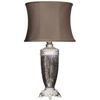 Rogue Bronze Sparkle Mosaic Antique Silver Lamp with Chocolate Trimmed Shade