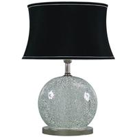 Rogue Silver Sparkle Mosaic Table Lamp with Black Shade - Oval (Set of 2)