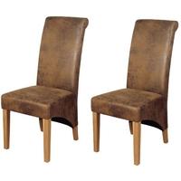 rocco antique brown dining chair pair