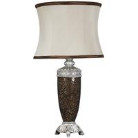 Rogue Copper Sparkle Mosaic Antique Silver Lamp with Copper Trimmed Shade
