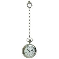 Round Nickel Pocket Watch Wall Clock on Chain