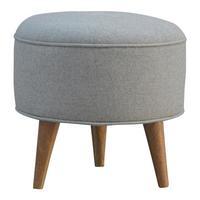 Round Nordic Foot Stool, Grey