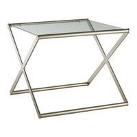 Roma Side Table, Clear/Chrome