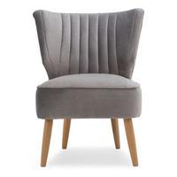 Rosie Velvet Wing Cocktail Chair, Grey