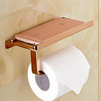 Rose Gold-Plated Finishing Solid Brass Material toilet paper holder bathroom mobile holder toilet paper holder