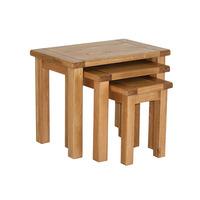 rosebery solid oak nest of 3 tables