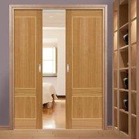Roma Lucina Oak Double Pocket Doors - Prefinished