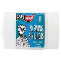 Robinson Young Safewrap Swing Bin Liners 1220 x 760 mm White 20 Sacks Per Roll (4 Rolls)