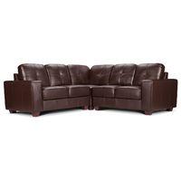 Roma Corner Leather Sofa Brown