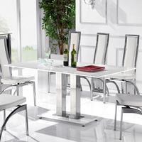 romano ii small white glass dining table only