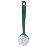 Round Headed Plastic Dish Brush With Scraper & Hanging Hole Assorted Colours